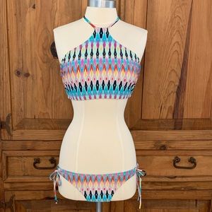 Athleta Boscabell Ikat High Neck Bikini Top